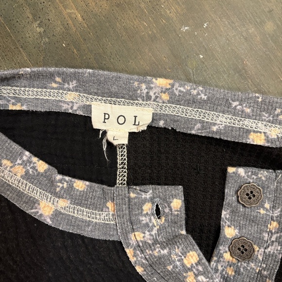 POL Black Tunic with Peace and Floral Accents - Picture 2 of 8